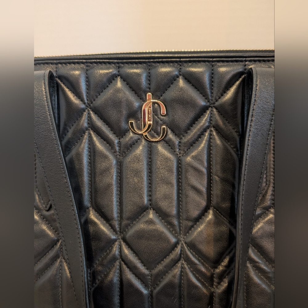 NEW Jimmy Choo Black Quilted Tote - Picture 4 of 11